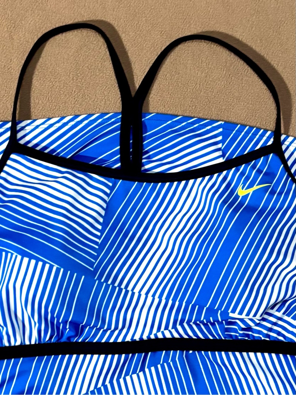 Nike Women’s Tankini Swimsuit Top • Size 16 • Blue Stripe - Picture 6 of 8
